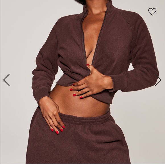 NWT Skims Fitted Fleece Track Jacket - Picture 2 of 7